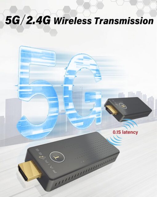 Wireless HDMI Transmitter and Receiver 4K, FAIRBEE Wireless HDMI Extender Kit, True 4K, Plug and Play, Support 16TX to 1RX, Streaming Video/Audio from Laptop/PC/Camera to HDTV/Projector/Monitor - Image 4