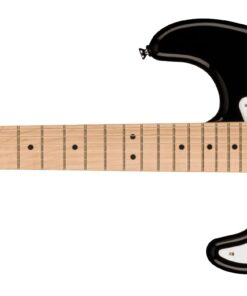 Squier Sonic Stratocaster Electric Guitar, with 2-Year Warranty, Black, Maple Fingerboard, White Pickguard, Left-Handed