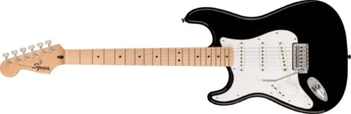 Squier Sonic Stratocaster Electric Guitar, with 2-Year Warranty, Black, Maple Fingerboard, White Pickguard, Left-Handed