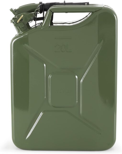 Wavian 5.3 Gallon 20 Liter Authentic CARB Fuel Jerry Can w/Spout, Wavian USA Authentic NATO Jerry Can and Spout System - Rust-Proof, Green, 5 Gallon Gas Cans for Gasoline, Pack of 2 - Image 8