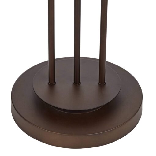 Franklin Iron Works Marlowe Industrial Rustic Farmhouse Floor Lamp Standing 60 1/2" Tall Bronze Woven Iron Metal Burlap Fabric Double Drum Shade for Living Room Reading Bedroom Office House Home - Image 6