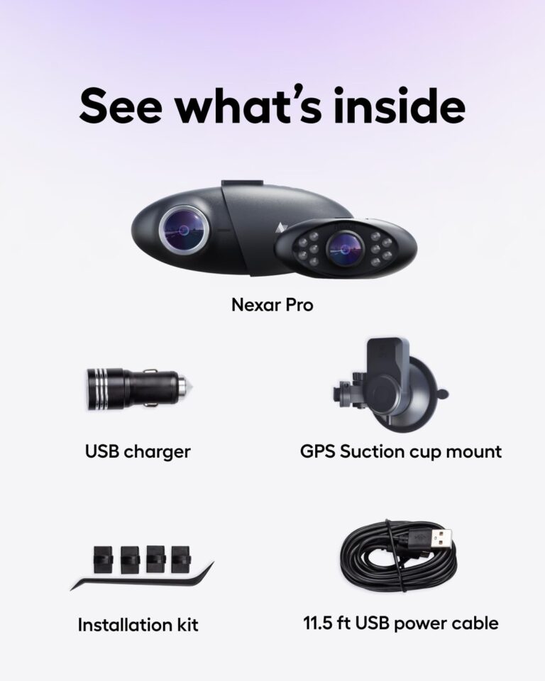 Nexar Pro Dual Dash Cam - 1 Year Nexar App Subscription Included - Unlimited Cloud Storage, Drive Recordings, Parking Mode, Night Vision, All Inside The Nexar App - WiFi HD Front Dash Cam (64 GB SD) - Image 5