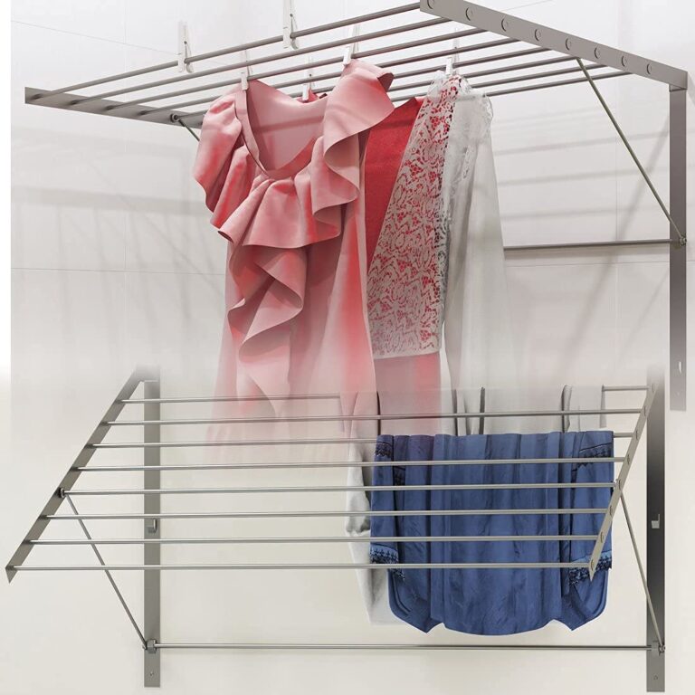 brightmaison Wall Mount Clothes Drying Rack & Laundry Room Organizer, 6.5 Yards Drying Capacity Stainless Steel Silver Set of 2 Laundry Rack - Image 3