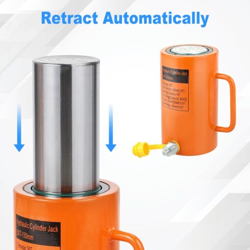 OXMART 50T 6In Hydraulic Cylinder Jack, Stroke Hydraulic Lifting Cylinder 150mm, Oil Storage Capacity 953CC, Hydraulic Ram Cylinder Solid for Power, Chemicals, Steel, Bridges, Shipbuilding, Machinery - Image 6