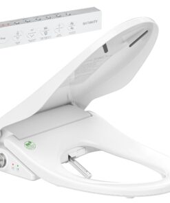 BATHKITY Smart Bidet Toilet Seat, Electric Heated Toilet Seat with Instant Warm Bidet Wash & Warm Air Dryer, Self-Cleaning Stainless Steel Nozzle, Soft Close Lid, Elongated