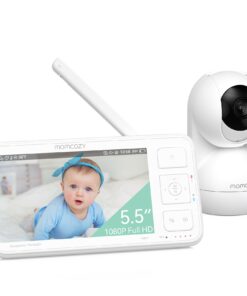 Momcozy Video Baby Monitor, 5.5” 1080P Full HD Baby Monitor with Camera No WiFi, Infrared Night Vision, 5800mAh 120-hrs Battery, ECO, VOX, 2-Way Audio, 1640ft Range, Record and Rewind Locally, BM03