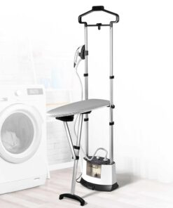 Hapyvergo Standing Garment Steamer for Clothes Suitable For All Fabric Types, Flat Hanging Iron Rapid Heats in 25s for 1 Hour Powerful Steam, with Garment Hanger, ironing board, Ironing Gloves