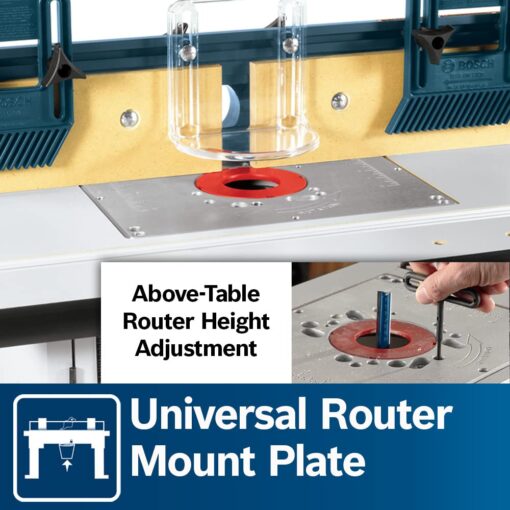 BOSCH RA1171 25-1/2 in. x 15-7/8 in. Benchtop Laminated MDF Top Cabinet Style Router Table with 2 Dust Collection Ports - Image 7