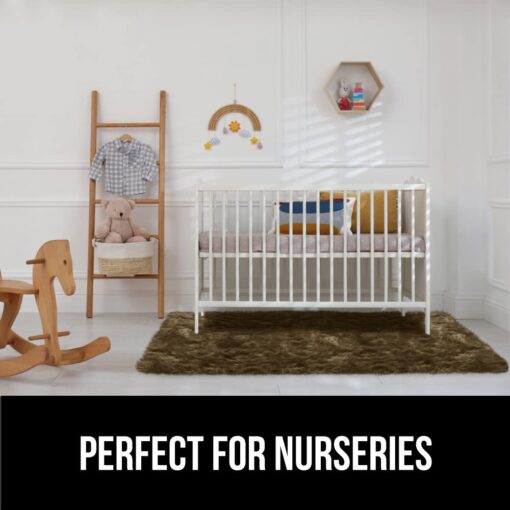 Gorilla Grip Fluffy Faux Fur Rug, Machine Washable Soft Furry Area Rugs, Rubber Backing, Plush Floor Carpets for Baby Nursery, Bedroom, Living Room Shag Carpet, Luxury Home Decor, 6x9, Brown - Image 2