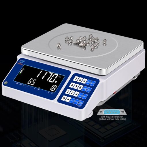 RUISHAN Lab Industrial Counting Scales 30kg/0.5g | 66lb/0.0011lb Accuracy Electronic Digital Gram Weighing Scale for Parts and Coins with Rs232 for Computer Or Printer | with Alarm