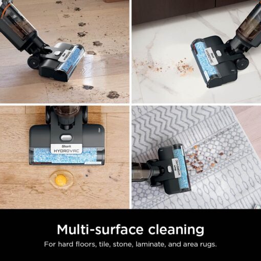 Shark Wet Dry Vacuum Mop All-in-One Cordless Hardfloor Cleaner, HydroVac MessMaster, 3-in-1 Self-Cleaning System, Strong Suction with 2 Brushrolls & 2 Solutions, for Hard Floors & Area Rugs, AW261 - Image 8