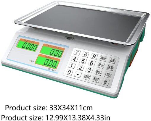 Digital Scales Food,Kitchen Food Scales Electronic Pricing Scale, Platform Scale, Double-sided Display, Supermarket Kitchen Small Platform Scale Commercial Electroni(Onecolor-Konkav platta 30kg - Image 2