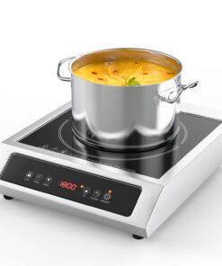 Commercial Induction Cooktop Portable Burner 1800W,ANHANE Induction Hot Plate,Electric for Cooking Countertop Stainless Steel, 9 Temp Levels,3 Hours Timer,Auto-Shut-Off,Touch Panel,Child Safety Lock