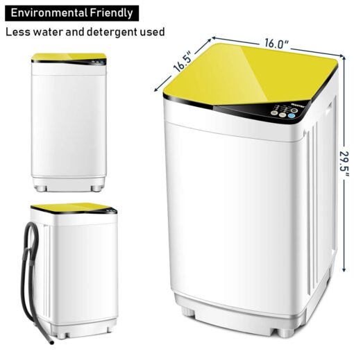 Waterjoy Portable Washing Machines, 7.7 lbs Load Capacity Portable Washer and Dryer Combo with Built-in Barrel Light & LED Display for Household and Apartment （Yellow） - Image 6