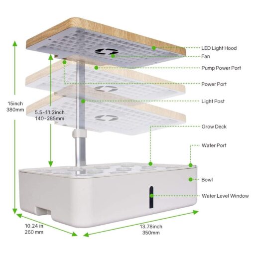 ROCILB Hydroponics Growing System, Indoor Herb Garden Starter Kit with Grow Light, Plant Germination Kits 12 Plant Pots for Home Kitchen Gardening - Image 4