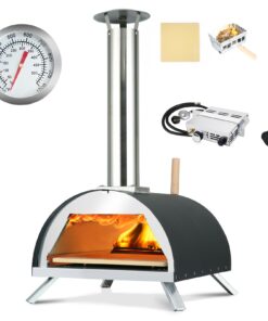 Hello. Dr 13" Multi-Fuel pizza oven - Outdoor Pizza Oven - portable wood fire and gas pizza oven outdoor - propane pizza oven with Pizza Cutter, pizza stone, pizza peel& Waterproof Cover
