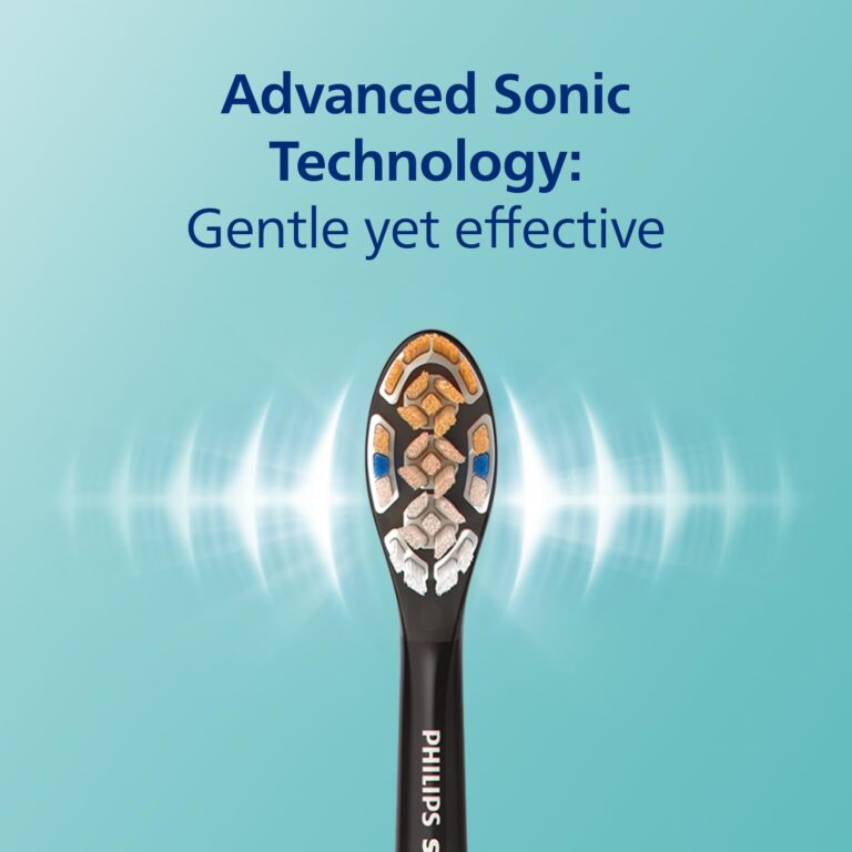 Philips Sonicare DiamondClean Smart 9300 Electric Toothbrush, Sonic Toothbrush with App, Pressure Sensor, Brush Head Detection, 4 Brushing Modes and 3 Intensity Levels, Black, Model HX9903/15 - Image 4