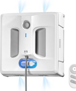 HUTT Auto Window Cleaning Robot A1, Upgraded 4 Water Spray & 6000PA High Suction Power Window Cleaner with Laser Sensor Detection, Perfect for High-Rise Windows, Tiles and Glass (A1)