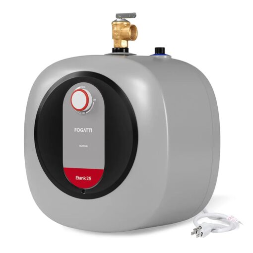 Electric Mini Tank Water Heater, FOGATTI 2.5 Gallon Point of Use Instant Hot Water Heater 120V 1440W, Small Hot Water Heater, Under Sink, Wall or Floor Mounted, Easy to Install