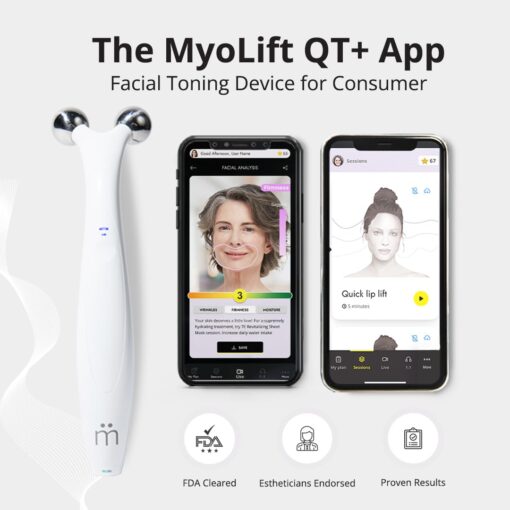 7E Wellness MyoLift QT Microcurrent Facial Device with Smart Current Technology and Smartphone App - Portable Skin Care Tools, Instant Face Lift, Anti Aging, Skin Tightening - Up to 400 Microamps - Image 2