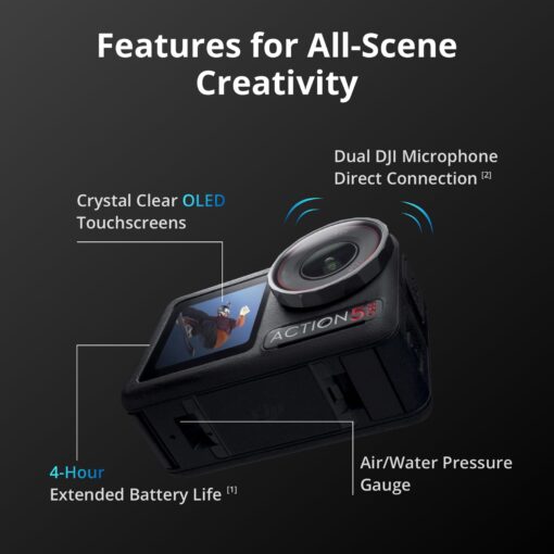 DJI Osmo Action 5 Pro Standard Combo, Waterproof Action Camera with 1/1.3" Sensor, 4K/120fps Video, Subject Tracking, Stabilization, Dual OLED Touchscreens, Action Camera 4K Ideal for Sports, Vlog - Image 5