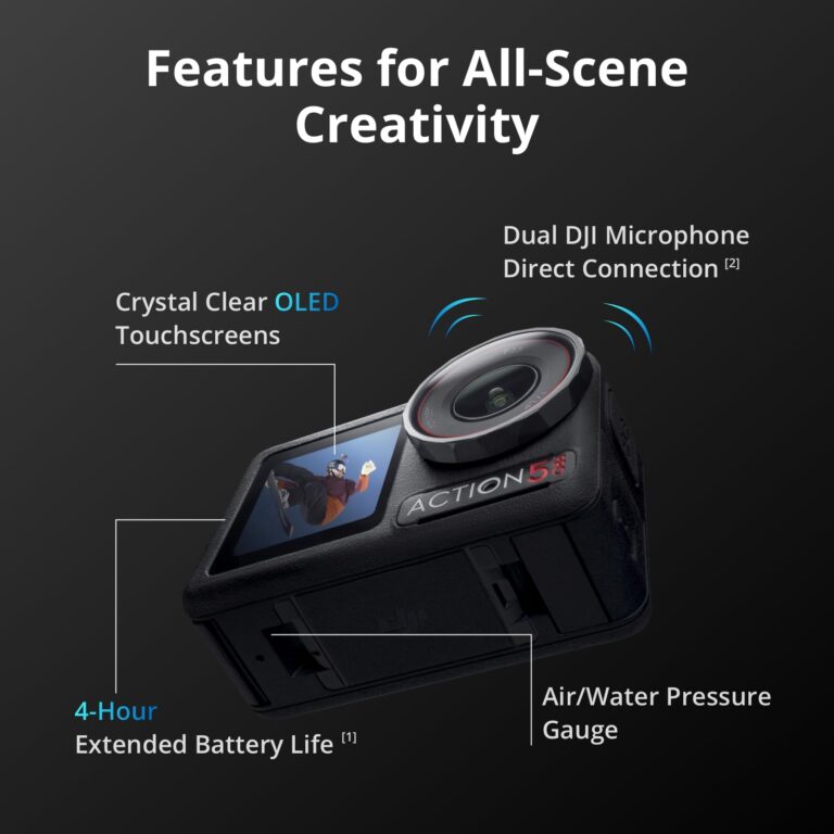 DJI Osmo Action 5 Pro Standard Combo, Waterproof Action Camera with 1/1.3" Sensor, 4K/120fps Video, Subject Tracking, Stabilization, Dual OLED Touchscreens, Action Camera 4K Ideal for Sports, Vlog - Image 5