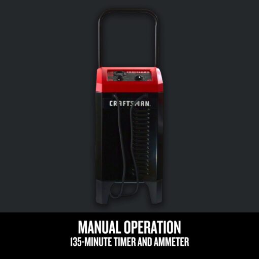 CRAFTSMAN Wheeled Battery Charger and Engine Starter, CMXCESM233, 2-in-1 Manual Timer Controlled, 250 Cranking Amps, 6 Volt, 12 Volt, for Car, SUV, Truck, and Marine Batteries - Image 8