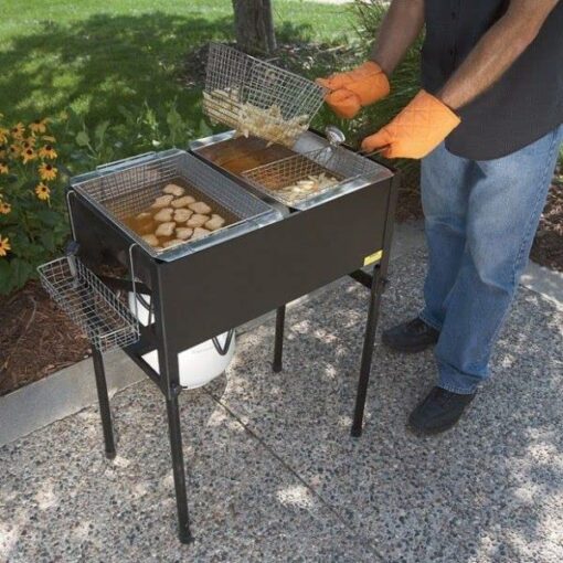 Triple Deep Fryer-3 Basket Stainless Steel Propane Cooker-Outdoor Fish Fry/Chicken-Tall Heavy Duty-4.5 Gallon - Image 3