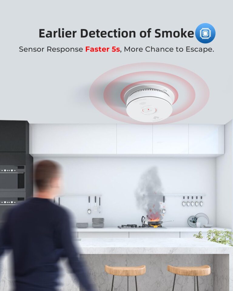SITERWELL Smoke Detector, Smoke and Carbon Monoxide Detector with Voice Speaker, LED Light and Auto-Check, Smoke Alarm and Carbon Monoxide Detector Conforms to UL 217 & UL 2034 Standards, 4 Pack - Image 7