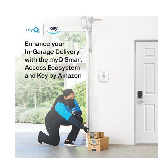 Yale | LiftMaster Smart Touchscreen Deadbolt with Keypad Lever (Satin Nickel) & myQ Chamberlain Smart Garage Door Hub, Bundle - Image 2
