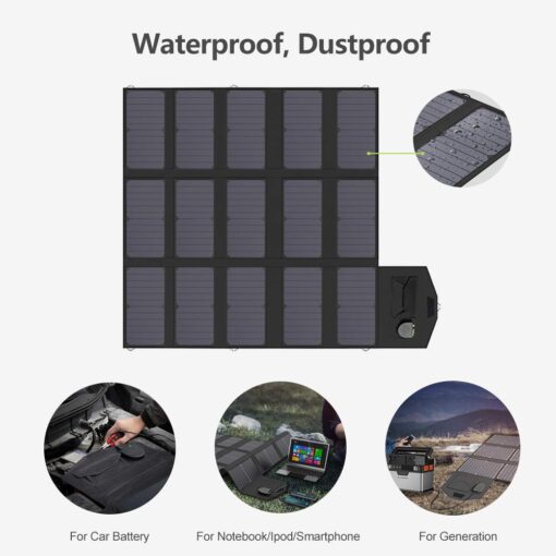 ALLPOWERS Solar Charger 100W Solar Panel Foldable Portable with Dual 5v USB18v DC for Laptop, Tablet, Notebook, 12v Car, Boat, RV Battery, Camping, Hiking, Travel - Image 3