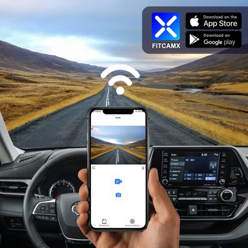 Fitcamx Front 4K+Rear 1080P Dash Cam for 2020-2025 Toyota Highlander LE Limited L XLE XSE Platinum (Gen4/UX70), OEM Look, Dual HD Video, WiFi & APP, Loop Recording, G-Sensor, Easy to Set, 128GB Card - Image 5