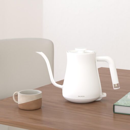 BALMUDA The Kettle | Electric Gooseneck Kettle | Lightweight | Stainless Steel | 0.6L (20fl oz) Capacity | Neon Light Indicator | Perfect for Tea and Coffee | US Version | White - Image 9