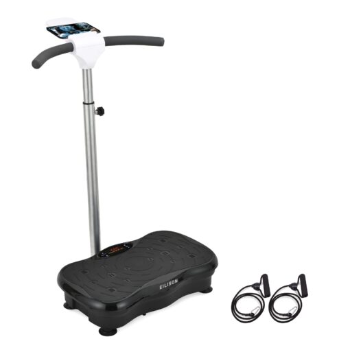 EILISON FIRMHOLD Handle Vibration Plate Exercise Machine for Lymphatic Drainage- Full Body Workout Vibration Platform for Weight Loss, 350lbs Vibration Plate for Beginners & Recovery (Handle Black)