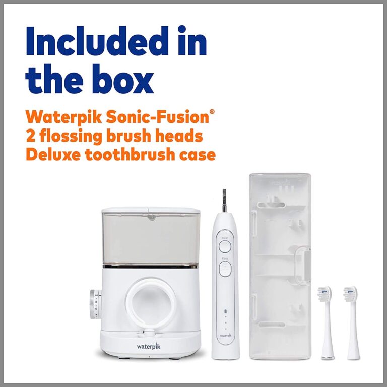 Waterpik White Sonic-Fusion Toothbrush and Heads (Set of 4). Brush and Floss at The Same Time. Soft Bristles Gently Brush While The Water Flosser Removes Plaque and Debris from Teeth and Gumline. - Image 2