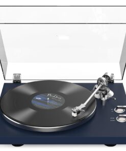 Turntables Belt-Drive Record Player with Wireless Output Connectivity Vinyl Player 33&45 RPM Speed Phono Line Output USB Digital to PC Recording ATN3600L MM Cartridge&Counterweight Dark Blue
