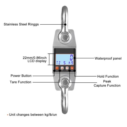 Hyindoor Digital Hanging Scale 3000kg/6000lb Industrial Heavy Duty Smart High Accuracy Electronic Crane Scale - Image 6