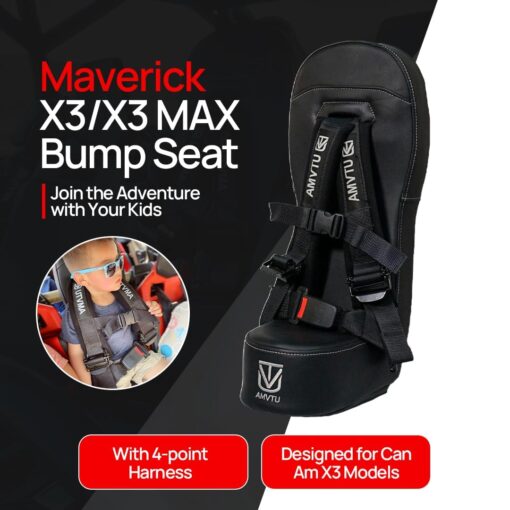 UTVMA Bump Seat Compatible With Can Am X3 - Easy Install | UTV Jump Seat | Bump Seat for Kids - Harness & All Mounting Hardware Included, Front or Rear Use | All Models of X3 | (2017-2025) - Image 9
