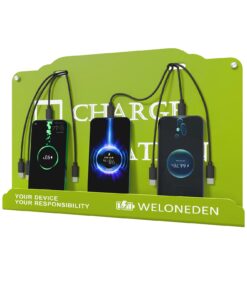 Wall Mounted Cell Phone Charging Station Mobile Phone Charging Station | Fast Charging 8 Device | Compatible with iPhone ipad Smartphone Tablets Port | Great for Offices Hotel Hospital Airport (Green)