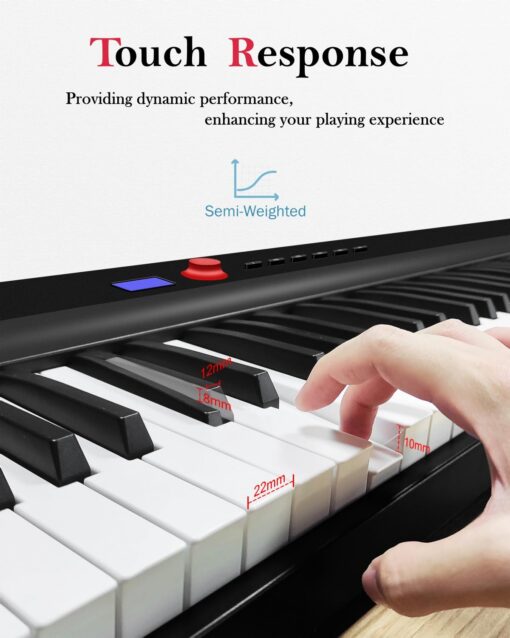 Longeye Foldable Piano Keyboard 88 Key Folding Piano Portable Electric Keyboard Semi Weighted Digital Piano for Beginners with Headphone, Sustain Pedal, Music Rest, Carry Case (Enhanced Sound) - Image 8