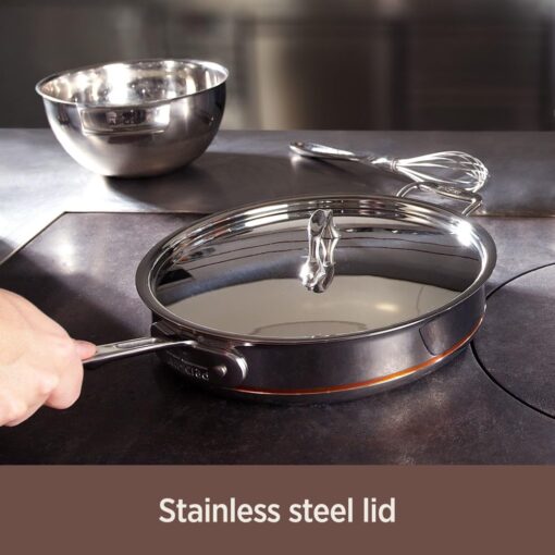 All-Clad Copper Core 5-Ply Stainless Steel Fry Pan 10 Inch Induction Oven Broiler Safe 600F Pots and Pans, Cookware Silver - Image 3