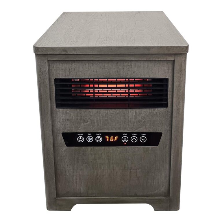 Country Living Infrared Portable Rolling Space Heater with LED Touchscreen and Remote Control | 12h Timer | 1500w Quick Heating for Indoor Use | Driftwood Grain Finish - Image 6