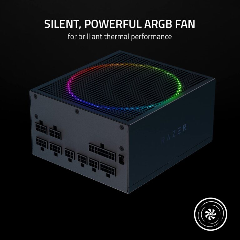 Razer Katana Power Supply aRGB PSU: Silent, Powerful aRGB 140mm PWM Fan - Chroma aRGB - Modular by Design - 80 Plus Platinum Rated - Zero RPM Mode - 850W - Image 3