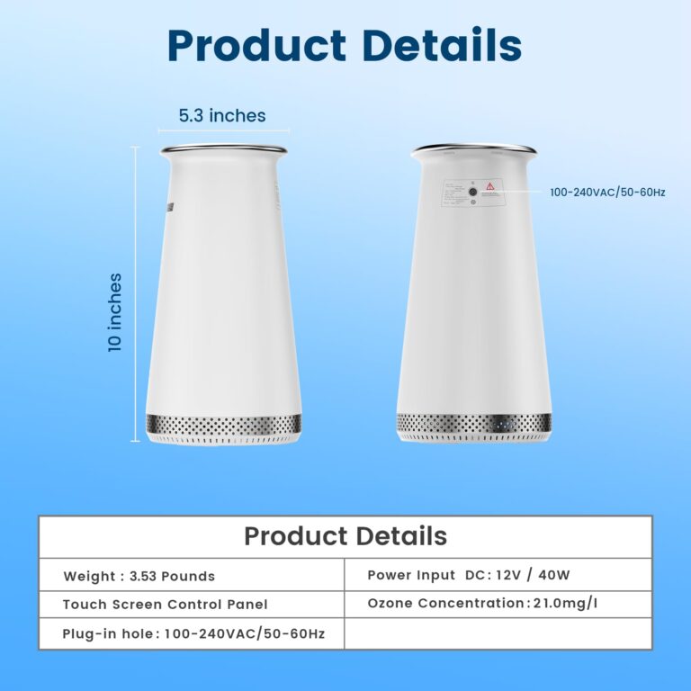 Powerscale Ozone Generator Fruit and Vegetable Washing Machine with Ozone Bubble Removes Pesticides Bacteria Hormone Residues, Fruit Vegetable Cleaner Device with Timer & Smart Touch Control - Image 2