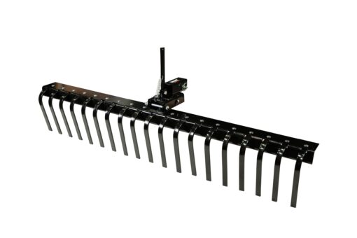 IMPACT IMPLEMENTS® 62" Landscape Rake w/Tipper Latch & Spring Steel Tines for Quick Clearing of Leaves, Lawn, Garden, Thatch and More.