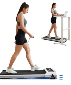 GOYOUTH Incline Mini Walking Pad Portable Under Desk Treadmill with Remote Control, LED Display, Compact Walking Machine for Home & Office, 12 HIIT Programs, Installation-Free, 265 lbs Capacity