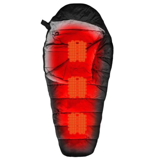 ActionHeat Electric Heated Sleeping Bag for Adults – Portable Mummy Style 5V Battery Powered Heat Sleeping Bag for Camping or Outdoor Hiking Cold Weather Black - Image 6