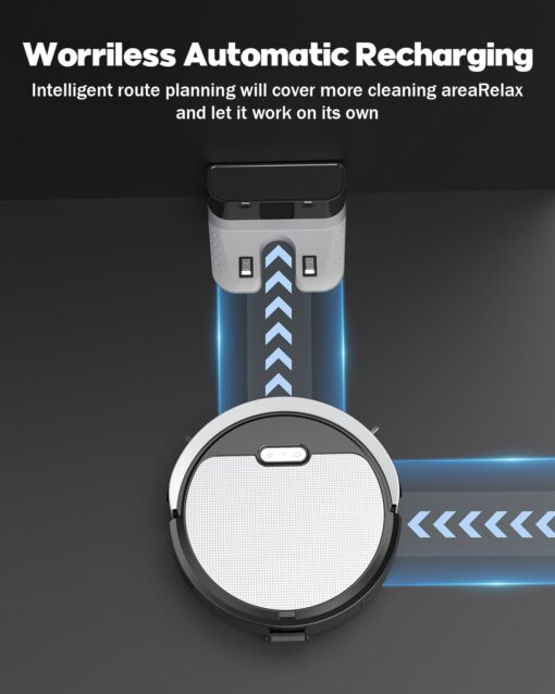 Pureatic V3 2 in 1 Robot Vacuum and Mop Combo，5000Pa Suction, Schedule Cleaning, Smart Mapping with 2.4G WiFi/Alexa/App/Remote Control, Automatic Self-Charging, Ideal for Pet Hair, Hard Floor - Image 2