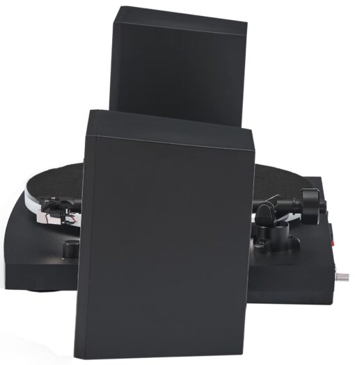 Crosley T150C-BK 2-Speed Bluetooth Turntable Record Player System with Weighted Tone Arm and Stereo Speakers, Black - Image 2