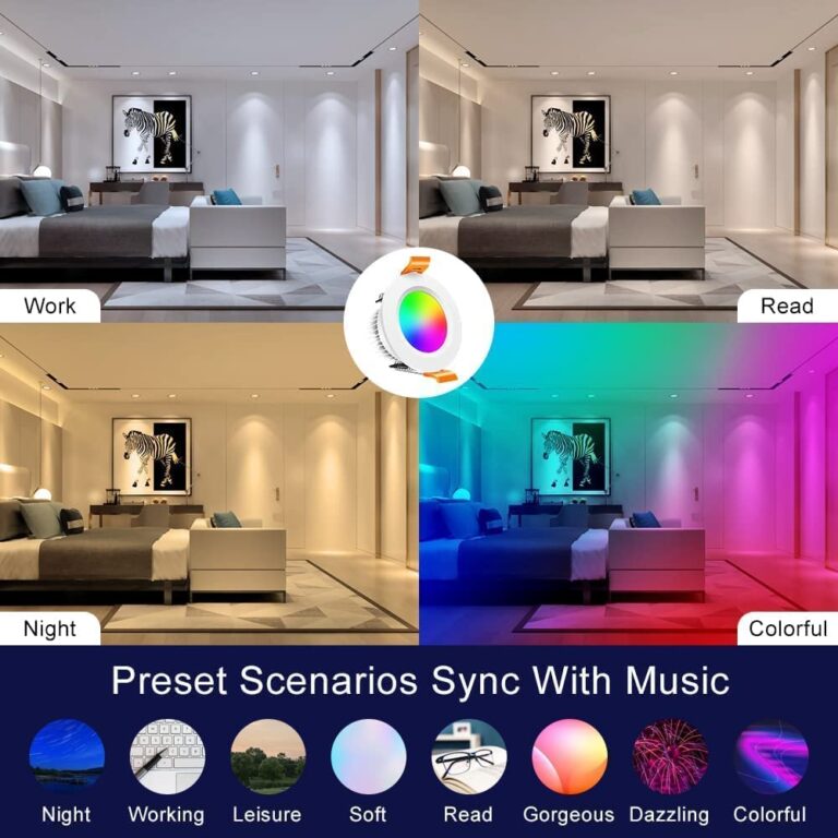 inShareplus 10 Pack 2 Inch Smart Recessed Lighting, WiFi LED Downlight 5W 120V, Dimmable RGBCW 2700-6500K Color Changing, Compatible with Alexa/Google, Ceiling Lights with LED Driver - Image 2
